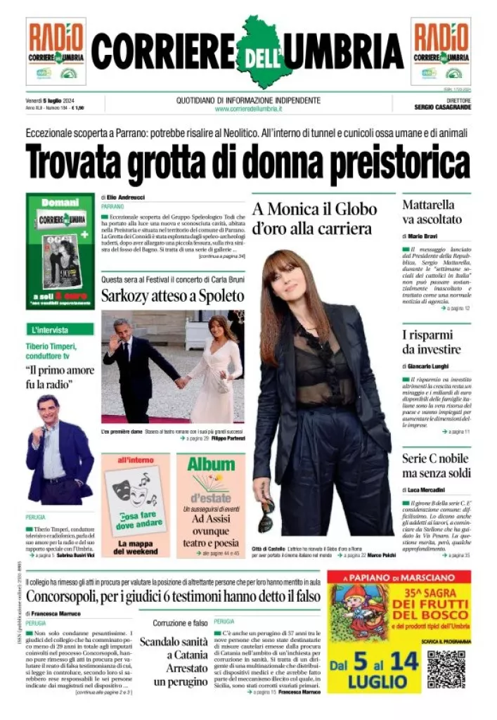 Prima-pagina-corriere umbria-del-2024-07-05